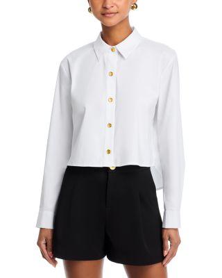 Cosette Crop High Low Hem Shirt by L'AGENCE