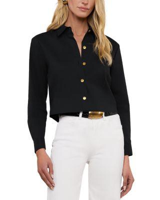 Cosette Crop High Low Hem Shirt by L'AGENCE