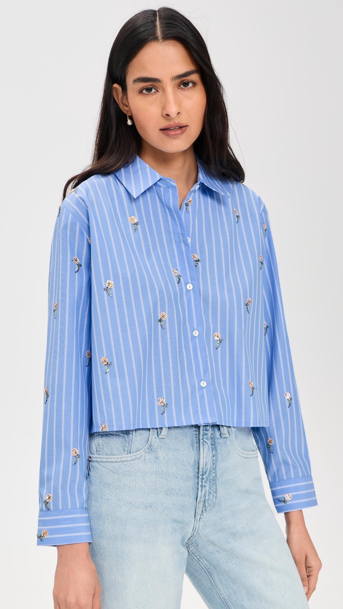 Cosette Crop High Low Shirt by L'AGENCE