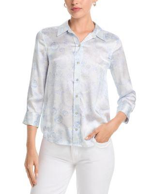 Dani Button Front Silk Blouse by L'AGENCE