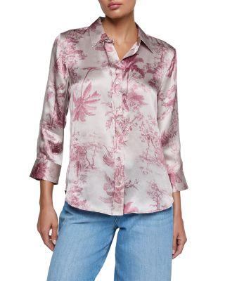 Dani Silk Three Quarter Sleeve Blouse by L'AGENCE