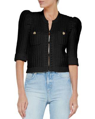 Delilah Crop Textured Cardigan by L'AGENCE