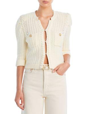 Delilah Crop Textured Cardigan by L'AGENCE
