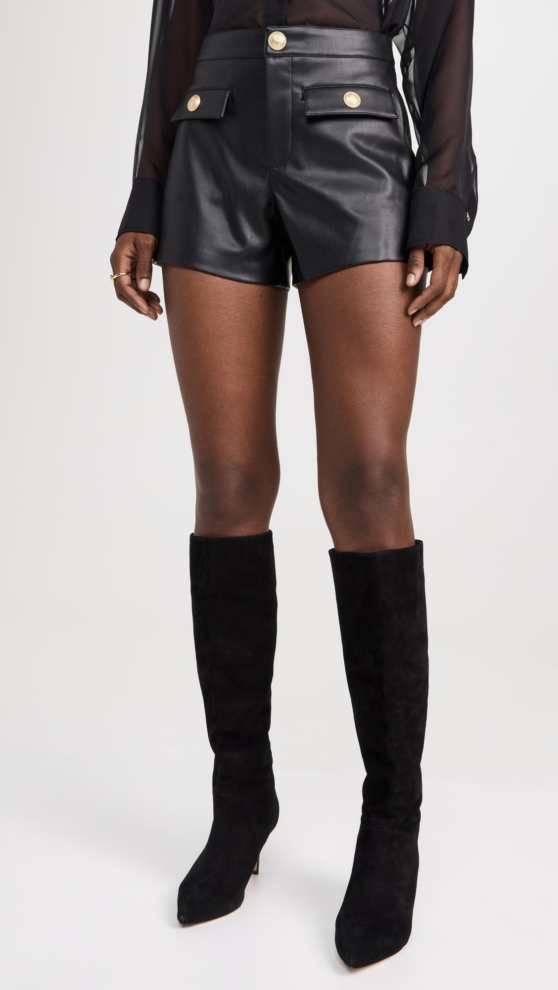 Dionne Faux Leather Shorts by L'AGENCE