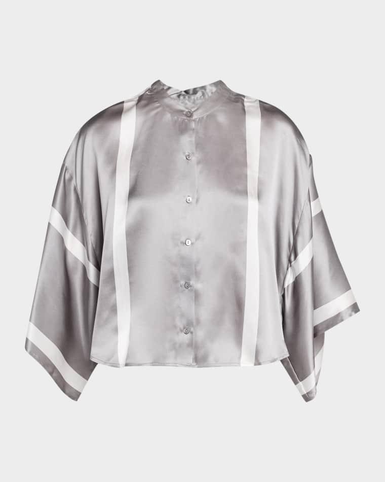 Dru Striped Silk Blouse by L'AGENCE