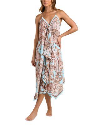 Elisa Traditional Paisley Midi Cover-Up Dress by L'AGENCE