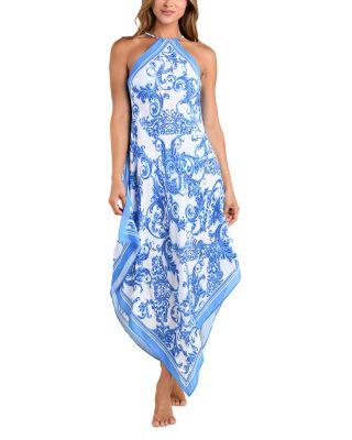 Elise Baroque Halter Dress Swim Cover-Up by L'AGENCE