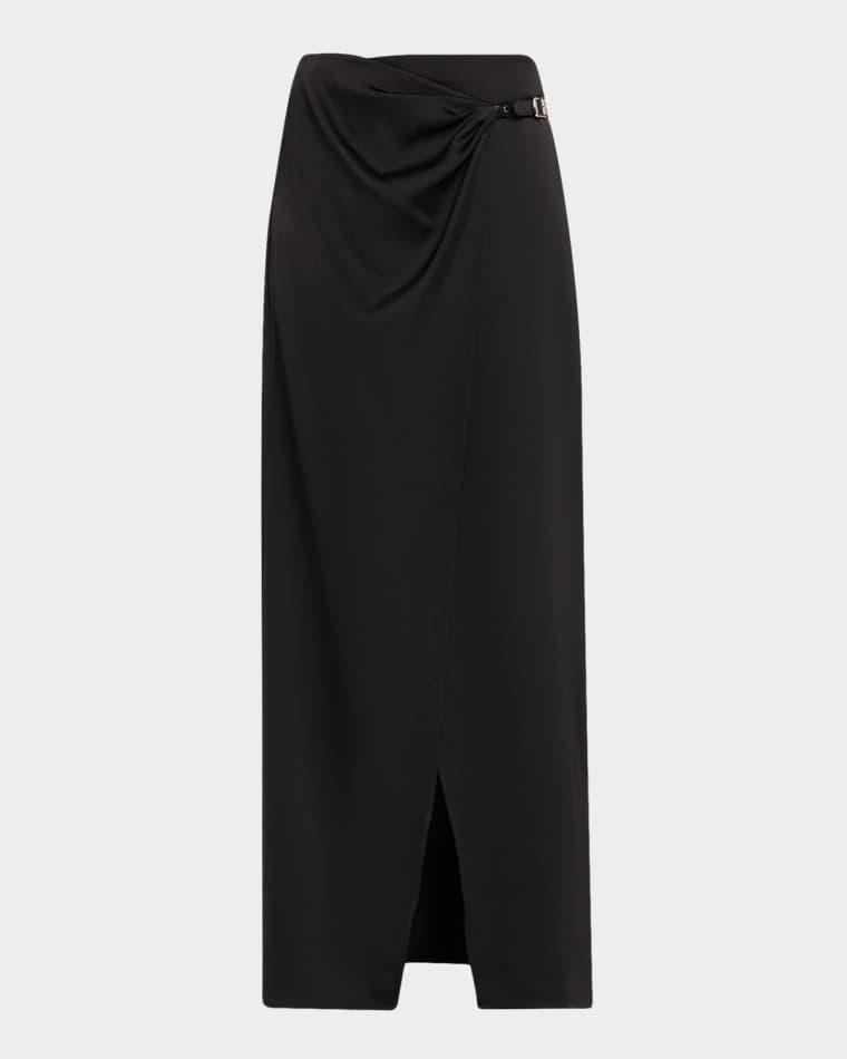 Emmarie Satin Buckle Maxi Skirt by L'AGENCE