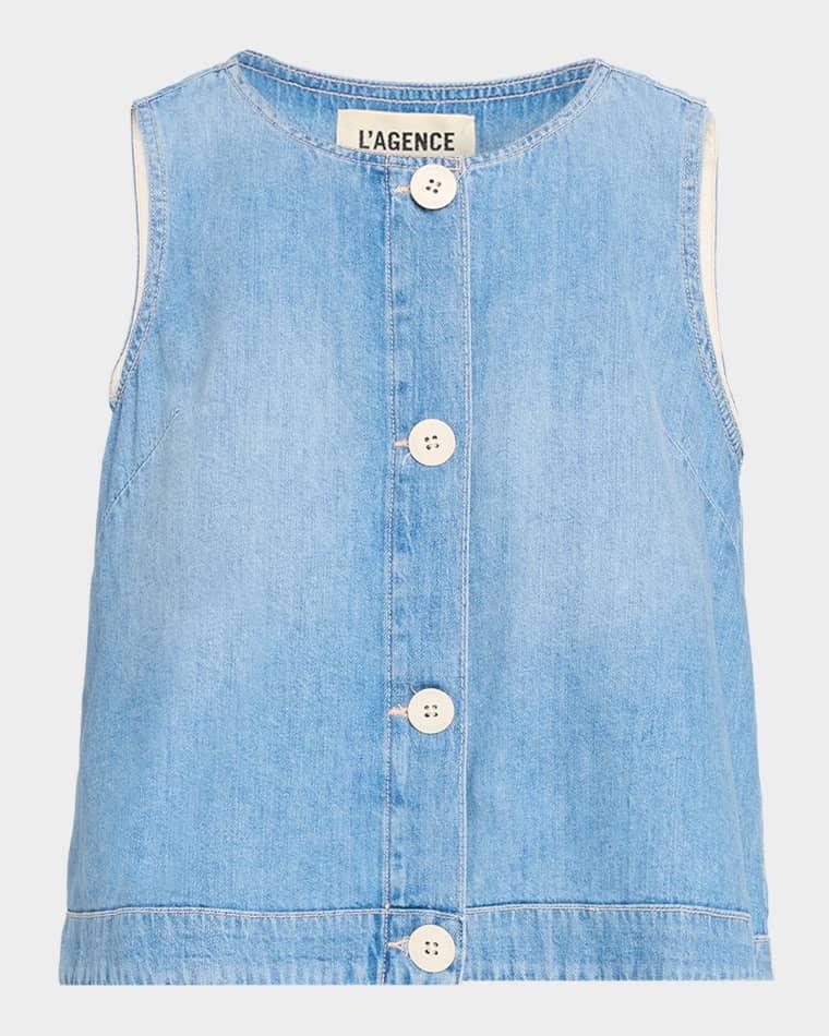 Foster Sleeveless Denim Top by L'AGENCE