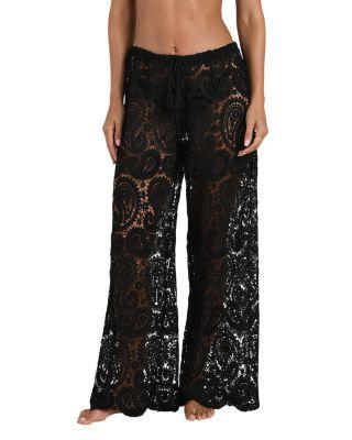 Geraldine Paisley Crochet Cover-Up Pants by L'AGENCE