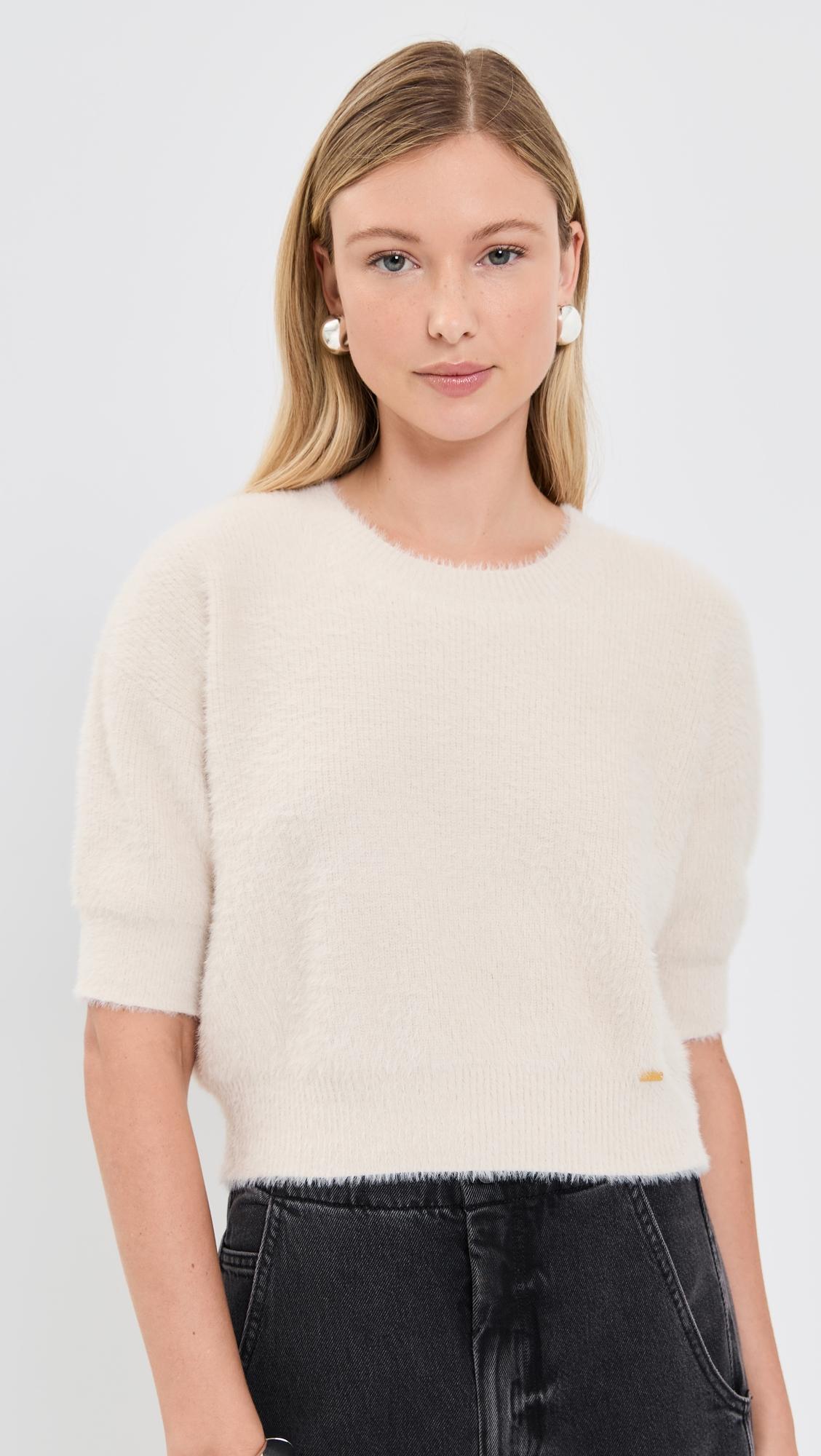 Guinevere Crop Crew Sweater by L'AGENCE