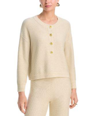 Hadassah Loop Knit Henley Sweater by L'AGENCE