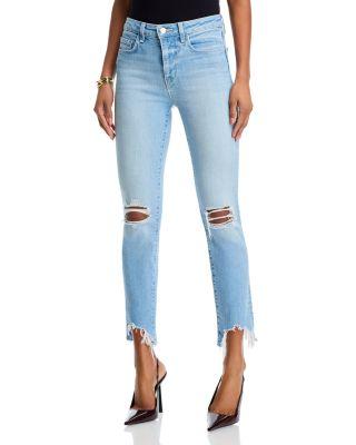 High Line High Rise Skinny Jeans in Rosedale Destruct by L'AGENCE