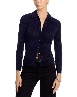 Indiana Metallic Fitted Blouse by L'AGENCE