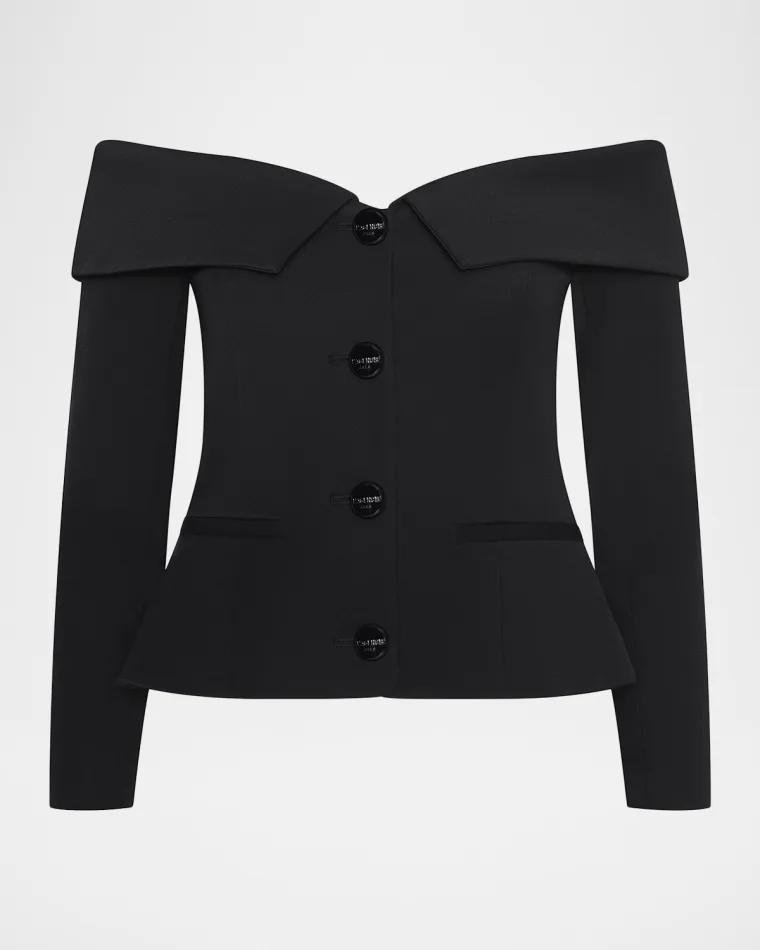 Ingrid Off-Shoulder Blazer Top by L'AGENCE