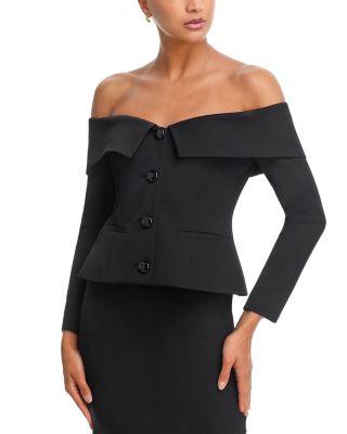 Ingrid Off Shoulder Crop Blazer by L'AGENCE