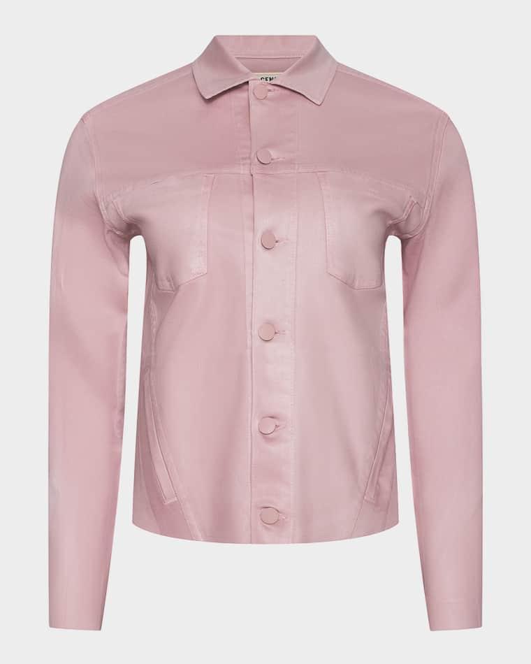 Janelle Slim Coated Denim Jacket by L'AGENCE
