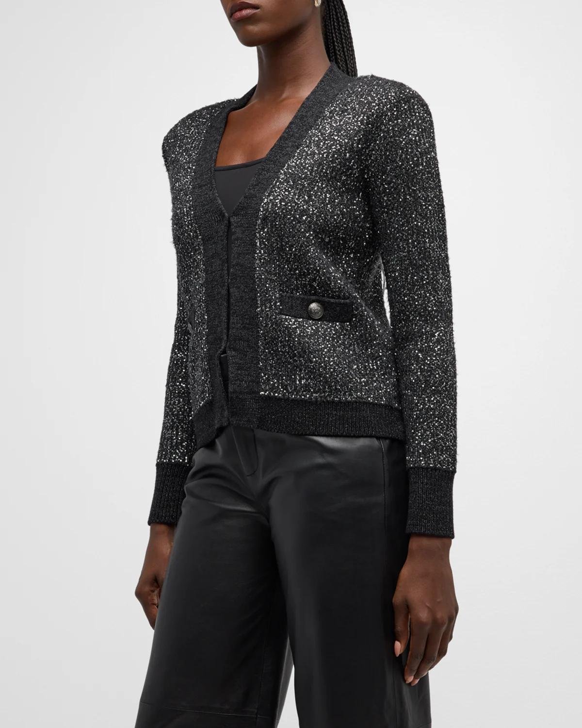 Jinny Sequin Cardigan by L'AGENCE