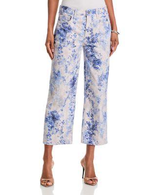 June High Rise Crop Stovepipe Jeans in Ivory Lace by L'AGENCE