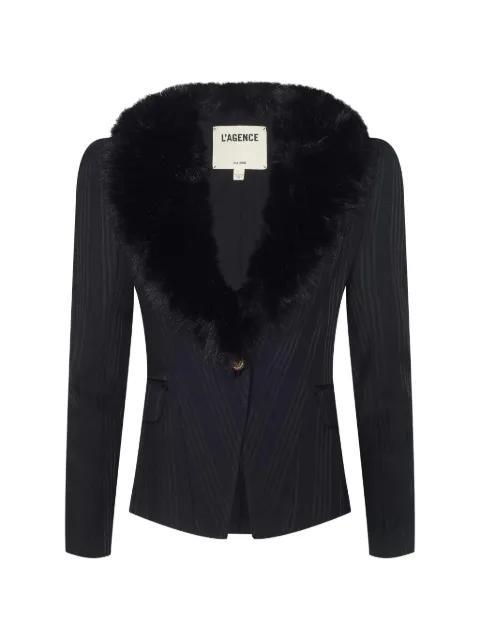 Kaisley fur-trim blazer by L'AGENCE