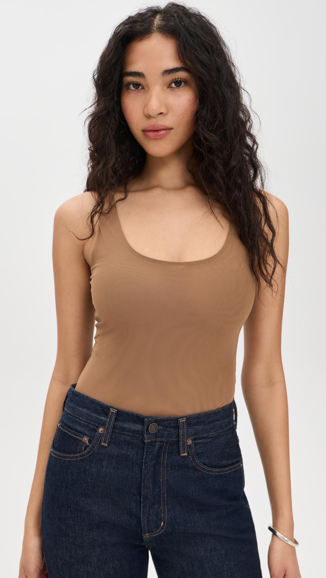 Kalea Scoop Neck Tank Thong Bodysuit by L'AGENCE