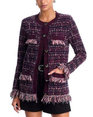 Kastoria Fringe Trim Cardigan Sweater by L'AGENCE