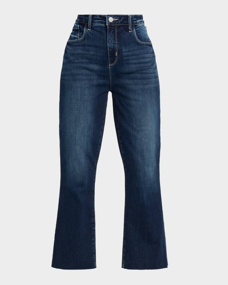 Kendra High-Rise Crop Flare Jeans by L'AGENCE