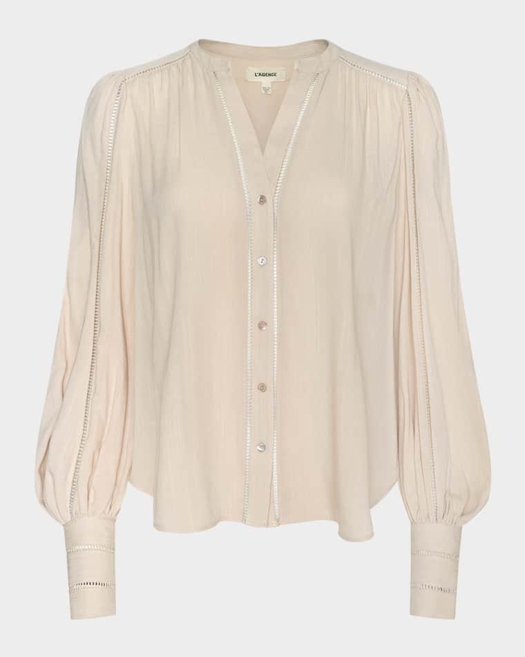 Kiera Ladder-Trim Blouse by L'AGENCE