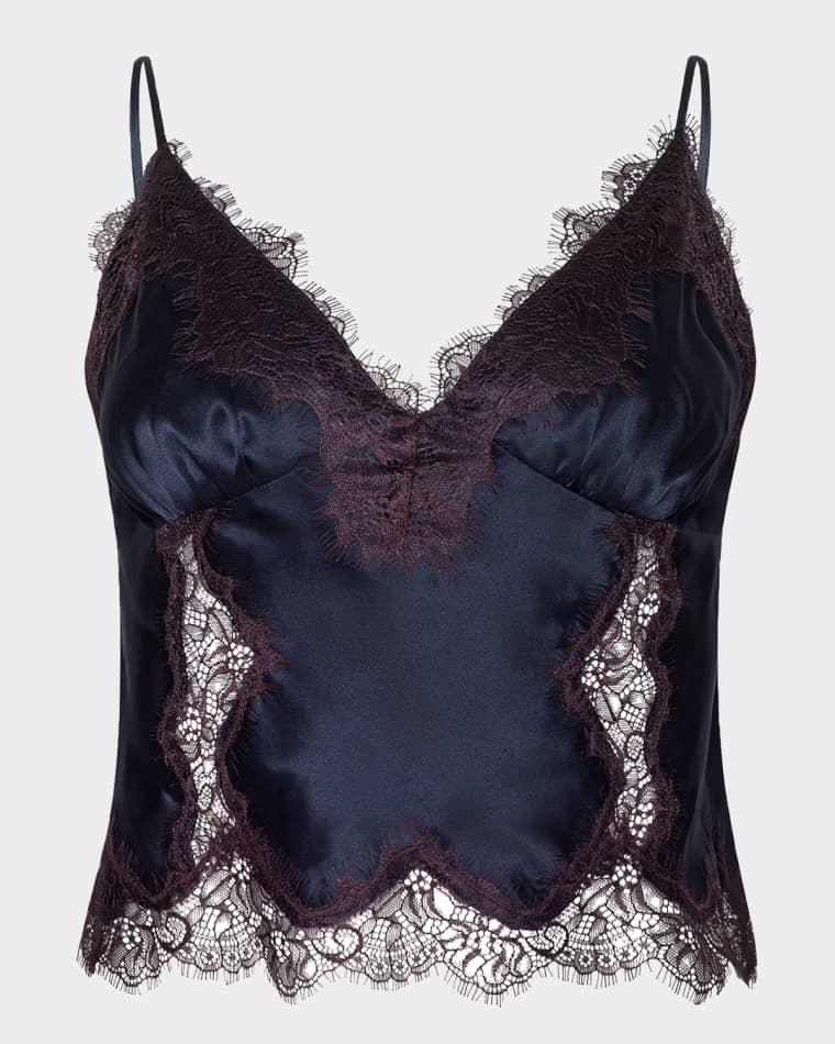 Kimber Lace-Trim Silk Cami by L'AGENCE