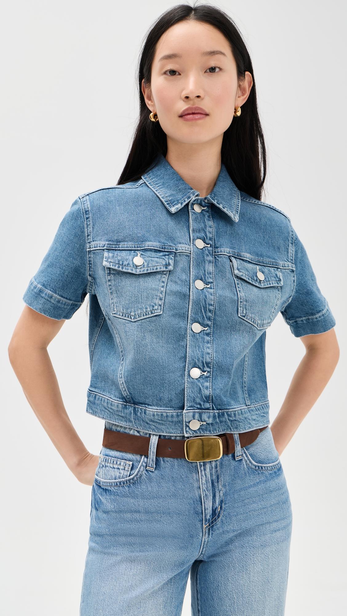 Kirstie Short Sleeve Cropped Jacket by L'AGENCE