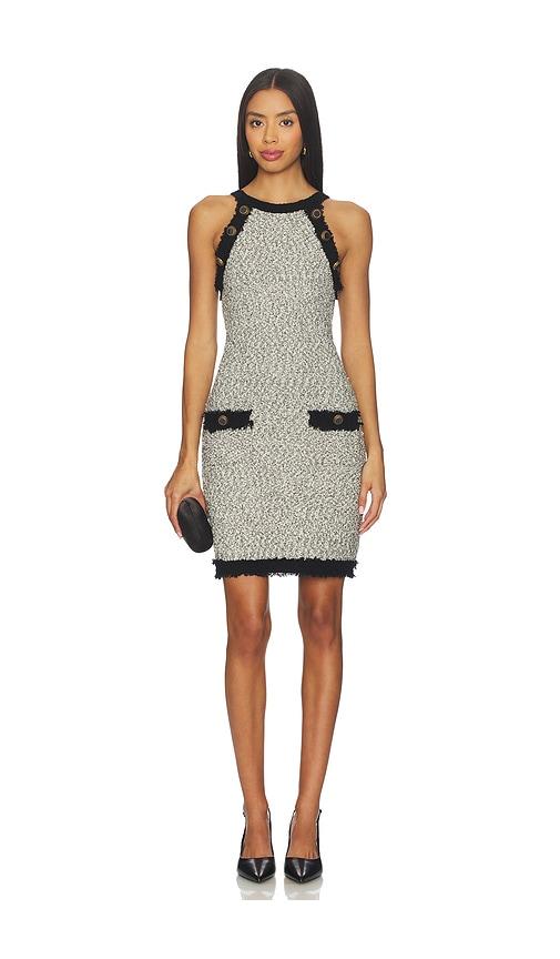 L'AGENCE Alanna Knit Shift Dress in Black & White by L'AGENCE