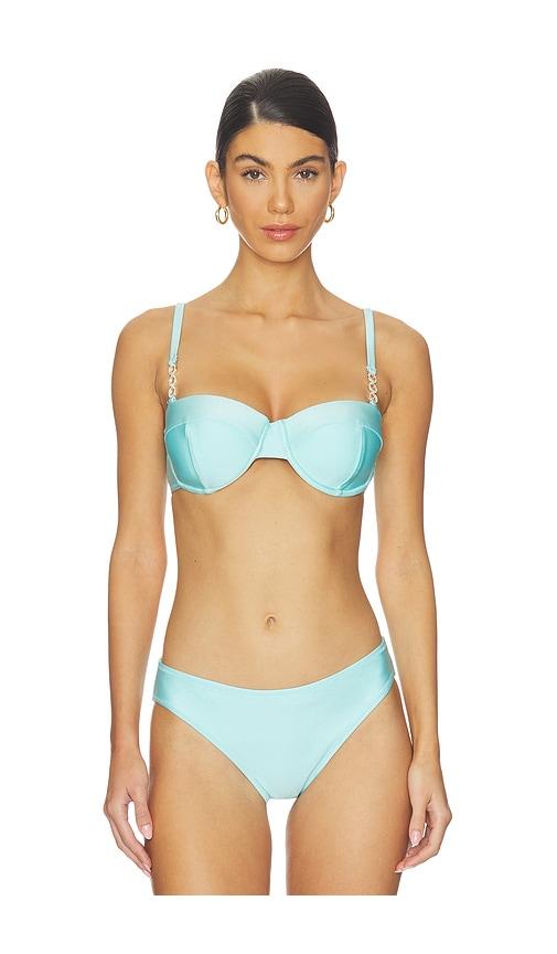 L'AGENCE Alexandria Bandeau Bikini Top in Blue by L'AGENCE