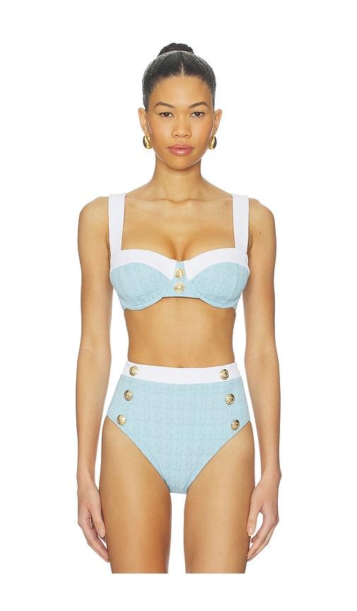 L'AGENCE Alexandria Bikini Top in Baby Blue by L'AGENCE