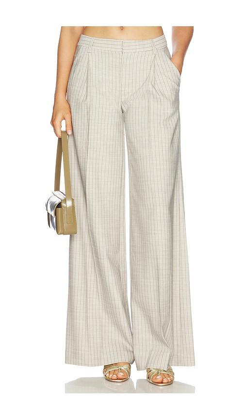 L'AGENCE Allanah Mid Rise Trouser in Light Grey by L'AGENCE