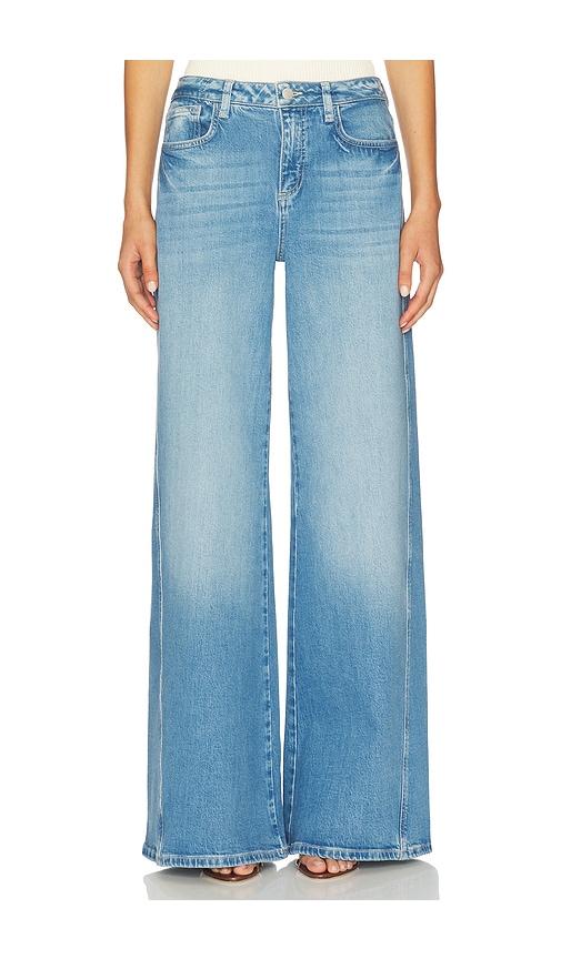 L'AGENCE Beau High Rise T Seam Wide Leg in Denim-Light by L'AGENCE