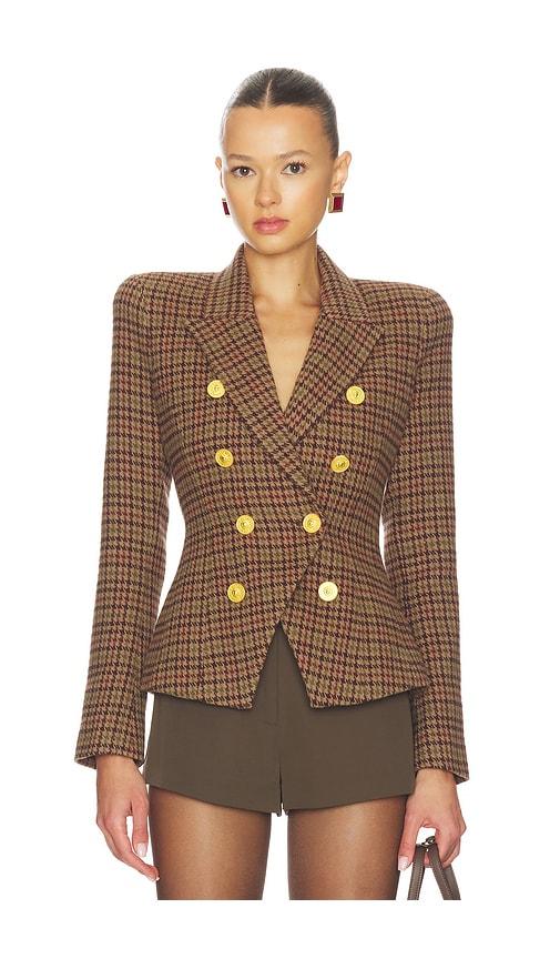 L'AGENCE Bethany Structured Blazer in Brown by L'AGENCE