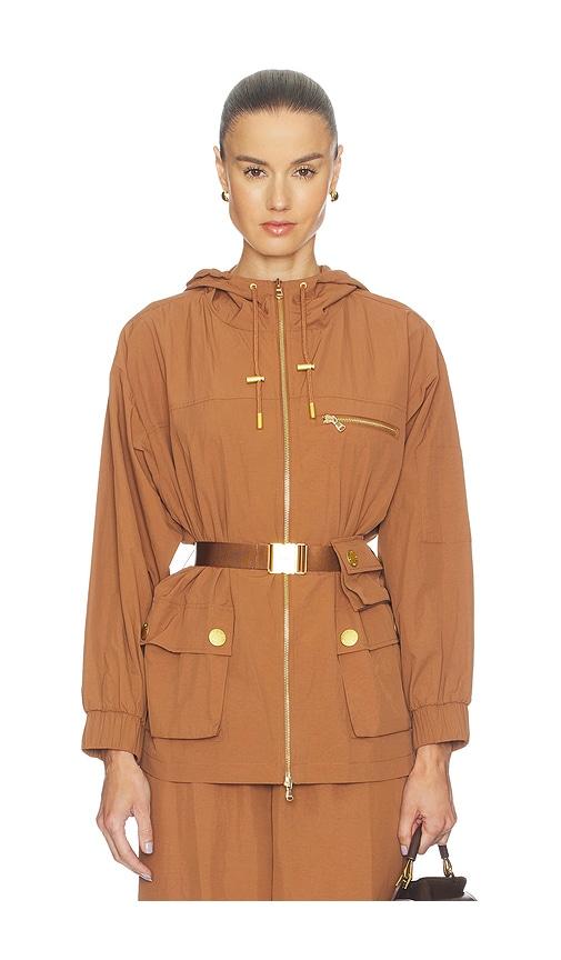 L'AGENCE Calina Windbreaker Jacket in Cognac by L'AGENCE