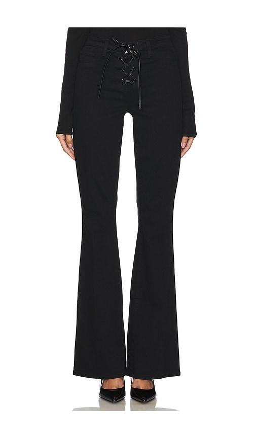 L'AGENCE Charis High Rise Front Lace Up Flare Pant in Black by L'AGENCE