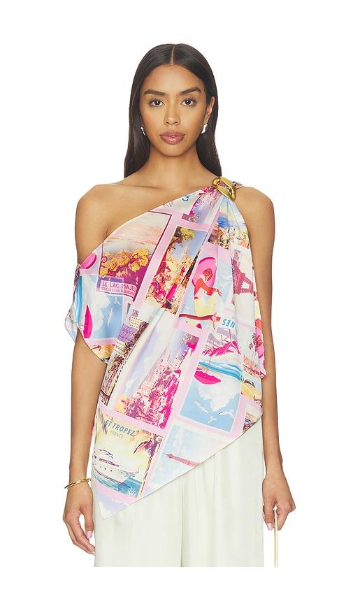 L'AGENCE Driselle Scarf Top in Pink by L'AGENCE