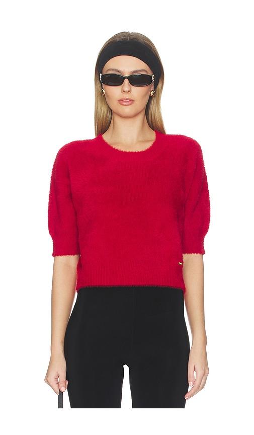 L'AGENCE Guinevere Short Sleeve Crop Crew in Red by L'AGENCE