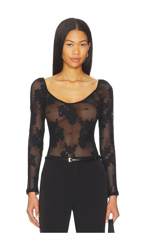 L'AGENCE Gwendolyn Long Sleeve Bodysuit in Black by L'AGENCE