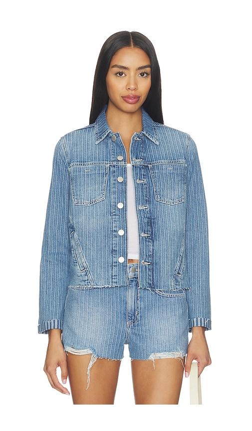 L'AGENCE Janelle Slim Undone Jacket in Blue by L'AGENCE