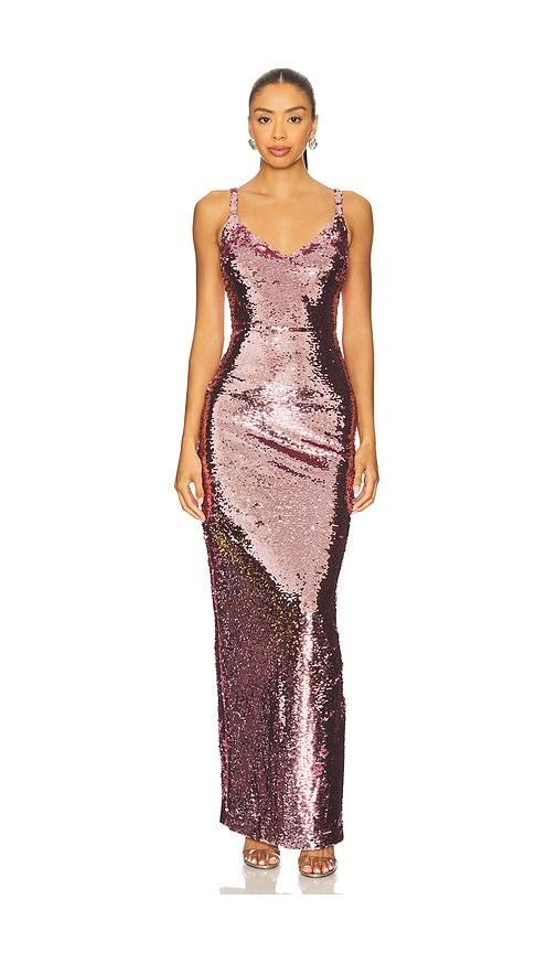 L'AGENCE Karma Sequin Maxi Dress in Lavender by L'AGENCE