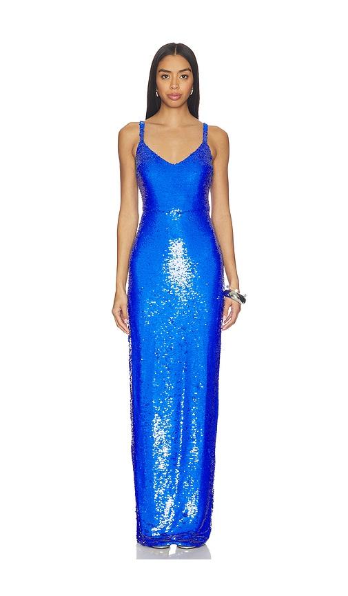 L'AGENCE Karma Sequin Maxi Dress in Royal by L'AGENCE