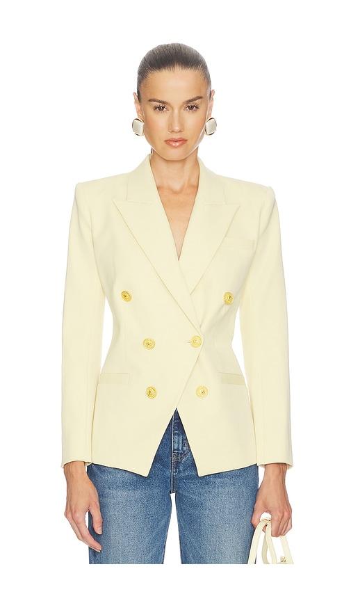 L'AGENCE Kyomi Double Breasted Blazer in Lemon by L'AGENCE