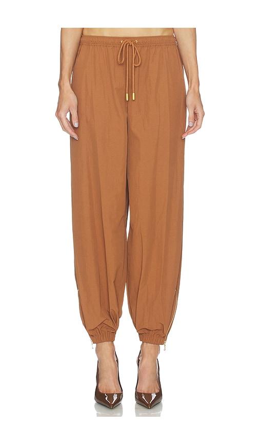 L'AGENCE Mariko Jogger With Zipper in Cognac by L'AGENCE