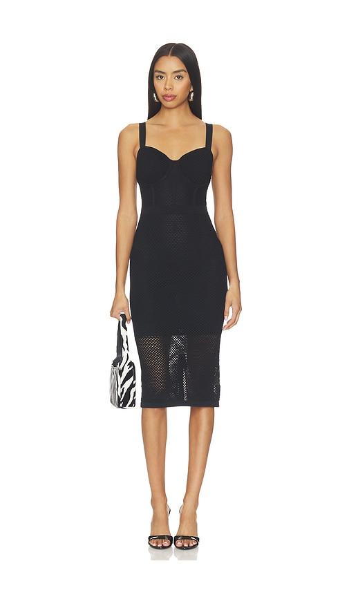 L'AGENCE Michelle Bra Cup Pointelle Dress in Black by L'AGENCE