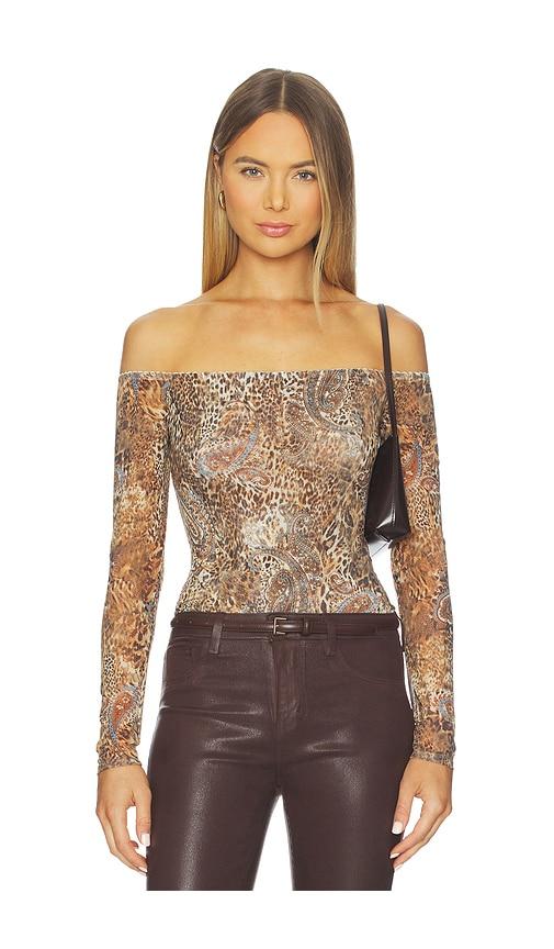 L'AGENCE Peonie Bodysuit in Brown by L'AGENCE