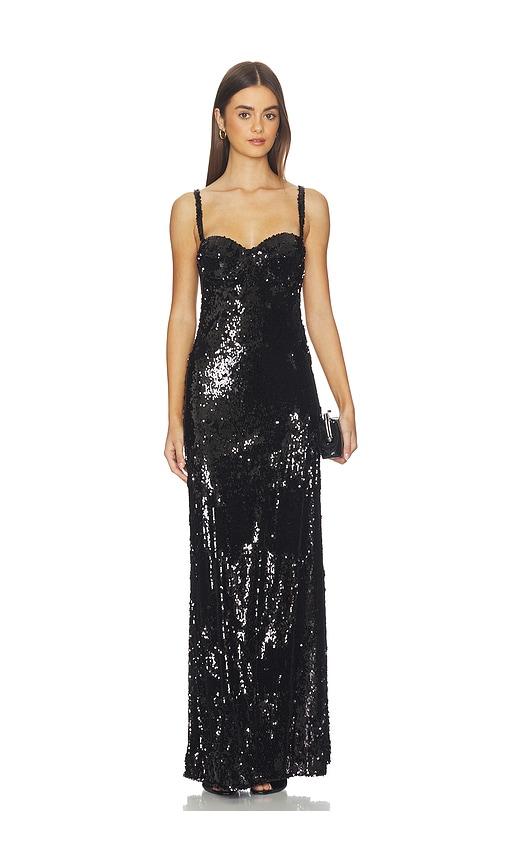L'AGENCE Sayla Bias Cut Maxi Dress in Black by L'AGENCE