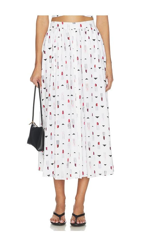 L'AGENCE Seina Midi Skirt in White by L'AGENCE